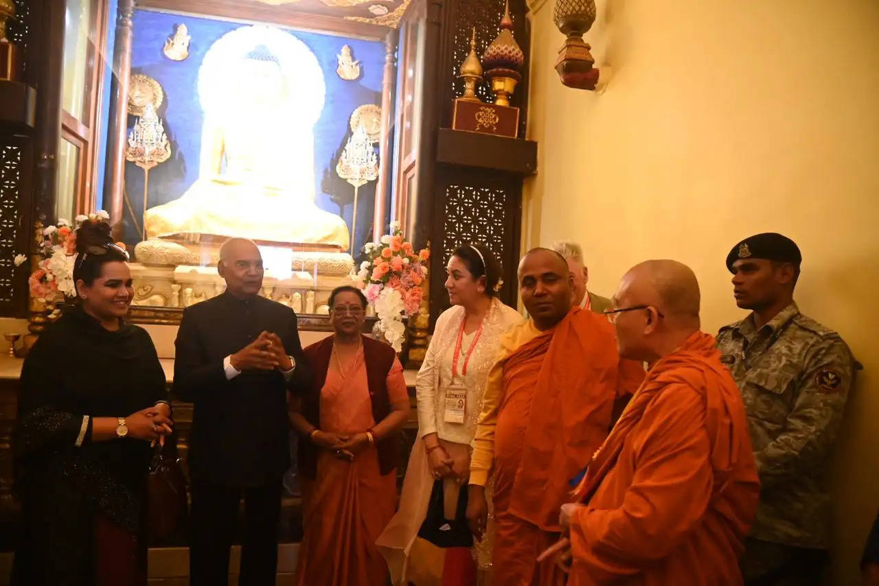 Former President Ramnath Kovind inaugurated "Tripitaka puja" under the Bodhi tree